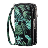 HAWEE Cellphone Wallet for Women Dual Zipper Long Purse with Removable Wristlet, Sunflower Yellow