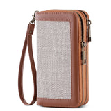 HAWEE Cellphone Wallet for Women Dual Zipper Long Purse with Removable Wristlet, Sunflower Yellow