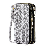 HAWEE Cellphone Wallet for Women Dual Zipper Long Purse with Removable Wristlet, Sunflower Yellow