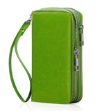 HAWEE Cellphone Wallet for Women Dual Zipper Long Purse with Removable Wristlet, Sunflower Yellow