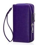 HAWEE Cellphone Wallet for Women Dual Zipper Long Purse with Removable Wristlet, Sunflower Yellow