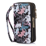 HAWEE Cellphone Wallet for Women Dual Zipper Long Purse with Removable Wristlet, Sunflower Yellow