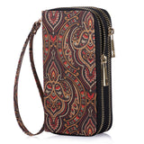 HAWEE Cellphone Wallet for Women Dual Zipper Long Purse with Removable Wristlet, Sunflower Yellow