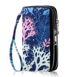 HAWEE Cellphone Wallet for Women Dual Zipper Long Purse with Removable Wristlet, Sunflower Yellow