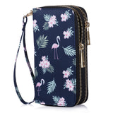 HAWEE Cellphone Wallet for Women Dual Zipper Long Purse with Removable Wristlet, Sunflower Yellow