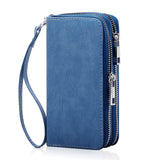 HAWEE Cellphone Wallet for Women Dual Zipper Long Purse with Removable Wristlet, Sunflower Yellow