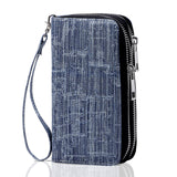 HAWEE Cellphone Wallet for Women Dual Zipper Long Purse with Removable Wristlet, Sunflower Yellow