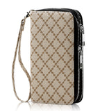 HAWEE Cellphone Wallet for Women Dual Zipper Long Purse with Removable Wristlet, Sunflower Yellow