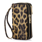 HAWEE Cellphone Wallet for Women Dual Zipper Long Purse with Removable Wristlet, Sunflower Yellow