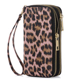 HAWEE Cellphone Wallet for Women Dual Zipper Long Purse with Removable Wristlet, Sunflower Yellow