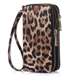 HAWEE Cellphone Wallet for Women Dual Zipper Long Purse with Removable Wristlet, Sunflower Yellow