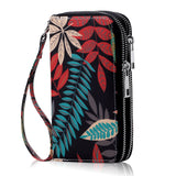 HAWEE Cellphone Wallet for Women Dual Zipper Long Purse with Removable Wristlet, Sunflower Yellow