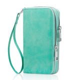 HAWEE Cellphone Wallet for Women Dual Zipper Long Purse with Removable Wristlet, Sunflower Yellow