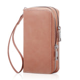 HAWEE Cellphone Wallet for Women Dual Zipper Long Purse with Removable Wristlet, Sunflower Yellow