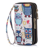 HAWEE Cellphone Wallet for Women Dual Zipper Long Purse with Removable Wristlet, Sunflower Yellow