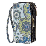 HAWEE Cellphone Wallet for Women Dual Zipper Long Purse with Removable Wristlet, Sunflower Yellow