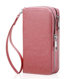 HAWEE Cellphone Wallet for Women Dual Zipper Long Purse with Removable Wristlet, Sunflower Yellow