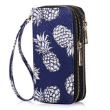 HAWEE Cellphone Wallet for Women Dual Zipper Long Purse with Removable Wristlet, Sunflower Yellow