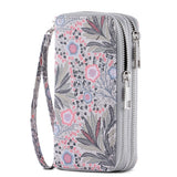 HAWEE Cellphone Wallet for Women Dual Zipper Long Purse with Removable Wristlet, Sunflower Yellow