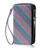 HAWEE Cellphone Wallet for Women Dual Zipper Long Purse with Removable Wristlet, Sunflower Yellow