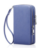 HAWEE Cellphone Wallet for Women Dual Zipper Long Purse with Removable Wristlet, Sunflower Yellow