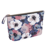 HAWEE Cosmetic Bag for Women Girls Make up Storage Pouch Case Portable Zipper Travel Accessories Organizer for Toiletry Water Repellent, Retro Camellia
