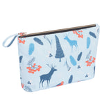 HAWEE Cosmetic Bag for Women Girls Make up Storage Pouch Case Portable Zipper Travel Accessories Organizer for Toiletry Water Repellent, Retro Camellia