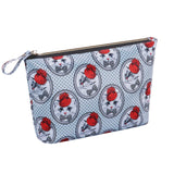 HAWEE Cosmetic Bag for Women Girls Make up Storage Pouch Case Portable Zipper Travel Accessories Organizer for Toiletry Water Repellent, Retro Camellia