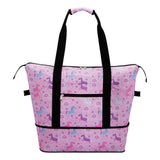 HAWEE Expandable Duffel Bag for Women with Trolley Sleeve and Wet Pocket Water Repellent Weekender Travel Tote Large Capacity Carry On Overnight Luggage for Gym/ Trip/ Camping/ Beach, Sunflower