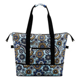 HAWEE Expandable Duffel Bag for Women with Trolley Sleeve and Wet Pocket Water Repellent Weekender Travel Tote Large Capacity Carry On Overnight Luggage for Gym/ Trip/ Camping/ Beach, Sunflower