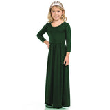 HAWEE Girls Casual Maxi Dress Long Sleeve Holiday Pockets Dresses Girls Long Sleeve Floor Length Maxi Dress