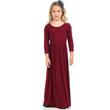 HAWEE Girls Casual Maxi Dress Long Sleeve Holiday Pockets Dresses Girls Long Sleeve Floor Length Maxi Dress