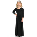 HAWEE Girls Casual Maxi Dress Long Sleeve Holiday Pockets Dresses Girls Long Sleeve Floor Length Maxi Dress
