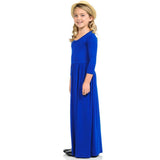 HAWEE Girls Casual Maxi Dress Long Sleeve Holiday Pockets Dresses Girls Long Sleeve Floor Length Maxi Dress