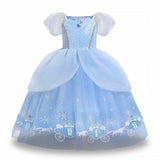 HAWEE Girls Princess Costume Dress, Butterfly Tulle Long Ball Gown with Accessories, Birthday Party & Halloween Costume Age 2-7 Years - KAMO