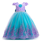 HAWEE Girls Mermaid Costume Princess Dress Up Lace Off Shoulder Evening Elegant Dress - KAMO