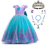 HAWEE Girls Mermaid Costume Princess Dress Up Lace Off Shoulder Evening Elegant Dress - KAMO