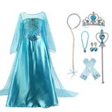 HAWEE Girls Princess Dress Costume with Long Cape - Luxury Sequin Halloween Dress up - KAMO