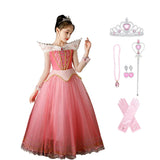 HAWEE Girls Sleeping Princess Dress Pink Costume for Halloween Christmas Fancy Birthday Party - KAMO