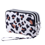 HAWEE Wristlet Purse for Women Credit Card Holder Wallet with 3 Zipper Handbag Wallet Floral Printing, Colorful Flower
