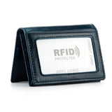 HAWEE Men's Bifold Front Pocket Wallet Genuine Leather RFID Blocking Card Billfold 5 Slots with Cash Clip, Black