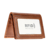 HAWEE Men's Bifold Front Pocket Wallet Genuine Leather RFID Blocking Card Billfold 5 Slots with Cash Clip, Black