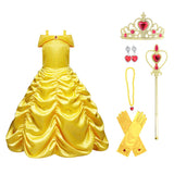 HAWEE Princess Dresses for Girls Layered off Shoulder Beauty Birthday Party Halloween Costume - KAMO