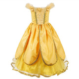 HAWEE Princess Dress Up Costume for Girls Birthday Cosplay Party with Accessories, Yellow - KAMO