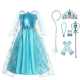HAWEE Princess Dress Queen Costume Halloween Cosplay Dress up for Toddler Girls with Accessories - KAMO