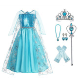 HAWEE Princess Dress Queen Costume Halloween Cosplay Dress up for Toddler Girls with Accessories - KAMO