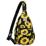 HAWEE Sunflower Bags Sling Backpack for Women One Shoulder Strap Cross Body