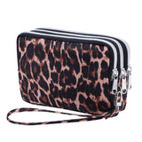 HAWEE Wristlet Purse for Women Credit Card Holder Wallet with 3 Zipper Handbag Wallet Floral Printing, Colorful Flower