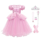 HAWEE Toddler Girls Princess Blue Costumes Halloween Dress up Fancy Gown for Cosplay Party - KAMO