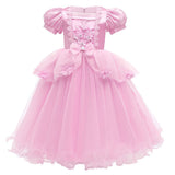 HAWEE Toddler Girls Princess Blue Costumes Halloween Dress up Fancy Gown for Cosplay Party - KAMO